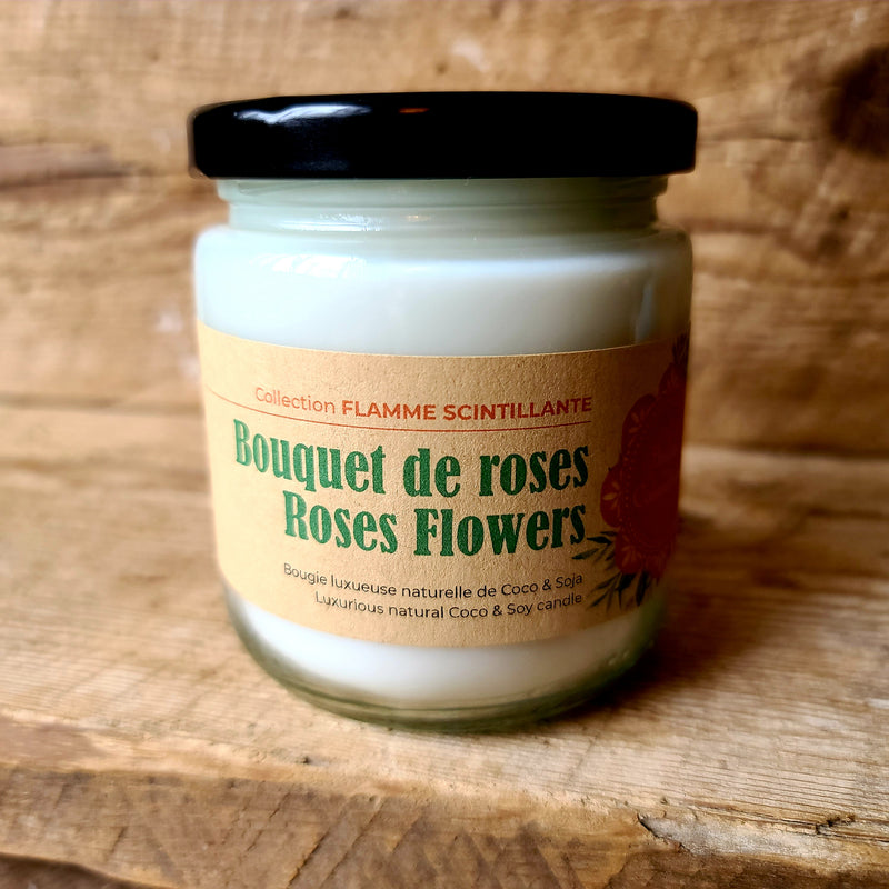 Bougie Soja crépitante - Bouquet de Roses
